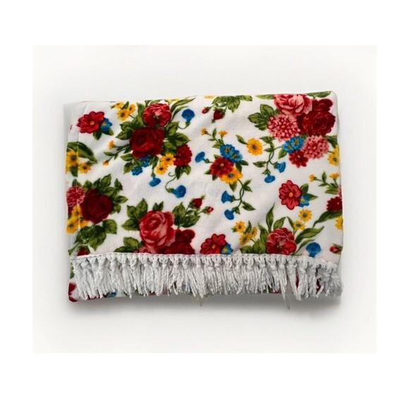 Pioneer Woman Floral Soft Plush Reversible Throw Sweet Rose Excellent Condition - Picture 1 of 4